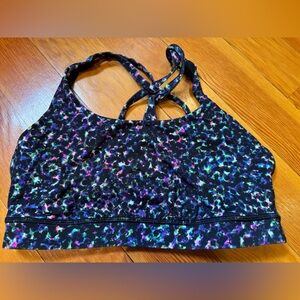 Lululemon Athletica Black and Multicolor Crisscross Sports Bra